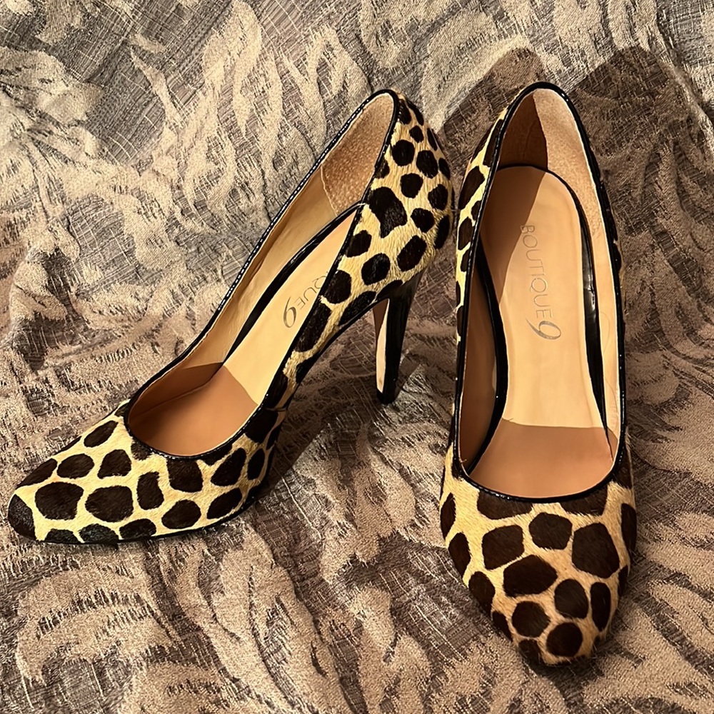 Boutique 9 Pony Hair Animal Print High Heels